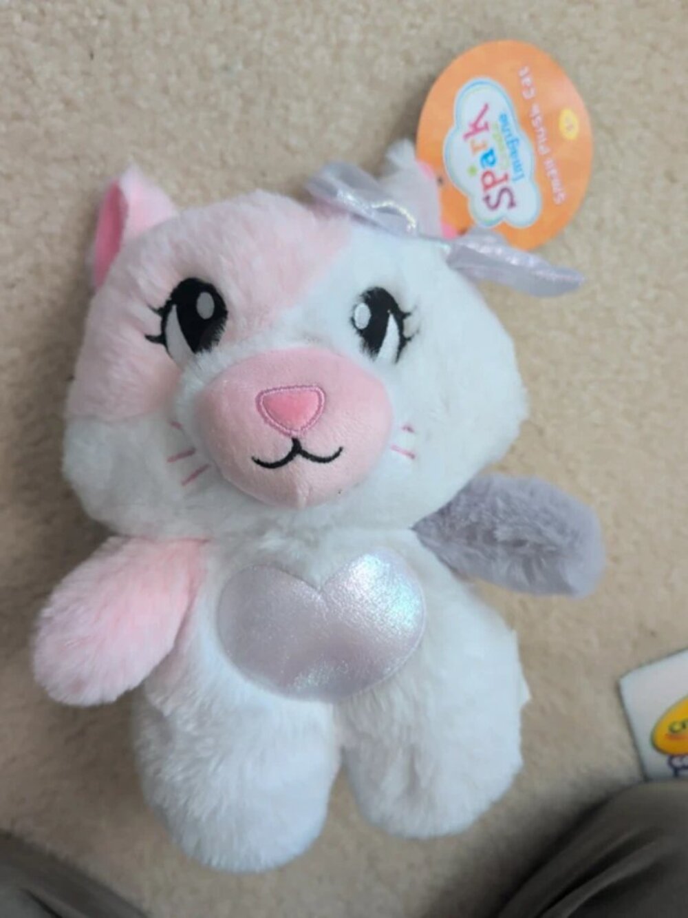Spark create imagine plush metallic heart kitty cat girl kids toy